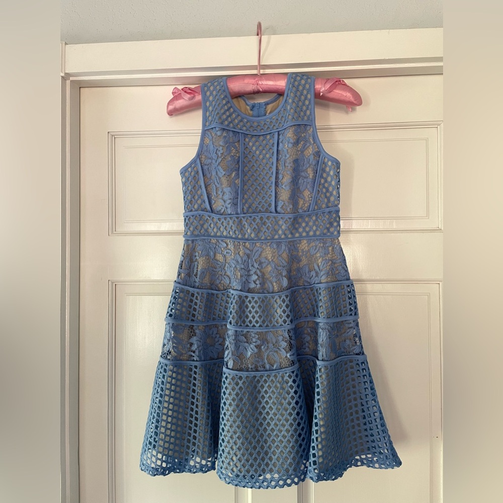 Us Angels Sky Blue Lace girls size 10 dress
